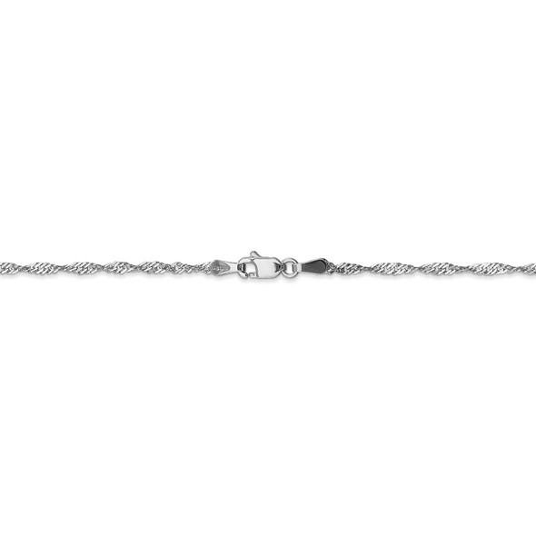 16" 14k White Gold 1.7mm Singapore Chain Necklace
