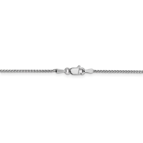 18" 14k White Gold 1.2mm Diamond-cut Spiga Chain Necklace