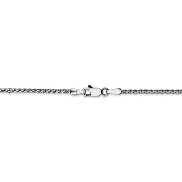 16" 14k White Gold 1.4mm Diamond-cut Spiga Chain Necklace