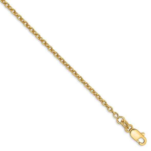 9" 14k Yellow Gold 1.8mm Forzantine Cable Chain Anklet