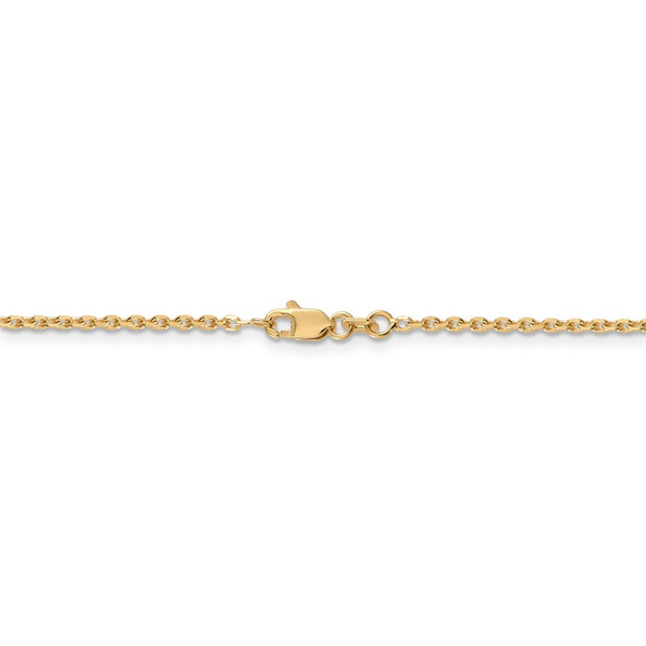 18" 14k Yellow Gold 1.65mm Solid Diamond-cut Cable Chain Necklace