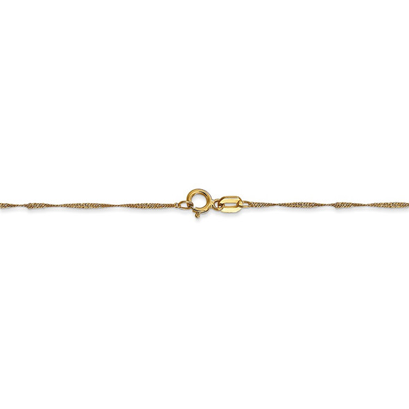 18" 14k Yellow Gold 1mm Singapore Chain Necklace