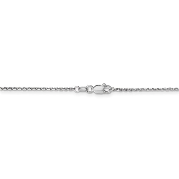 16" 14k White Gold 1.4mm Diamond-cut Round Open Link Cable Chain Necklace