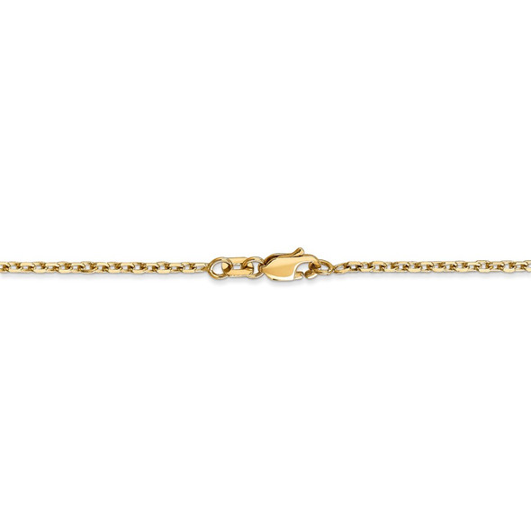 20" 14k Yellow Gold 1.8mm Diamond-cut Round Open Link Cable Chain Necklace