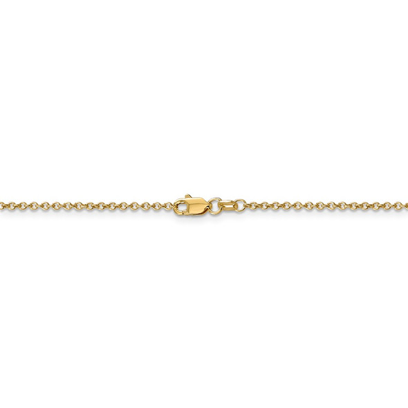 20" 14k Yellow Gold 1.4mm Round Open Wide Link Cable Chain Necklace