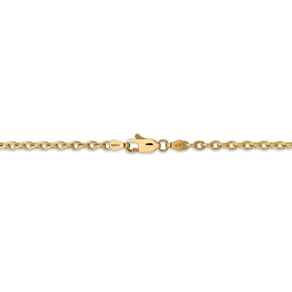 18" 14k Yellow Gold 3.2mm Round Open Link Cable Chain Necklace