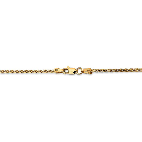 16" 14k Yellow Gold 1.9mm Diamond-cut Parisian Wheat Chain Necklace