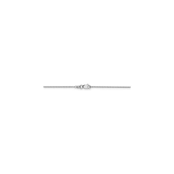 24" 14k White Gold .9mm Diamond-cut Round Open Link Cable Chain Necklace
