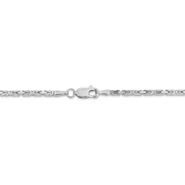 16" 14k White Gold 2mm Byzantine Chain Necklace