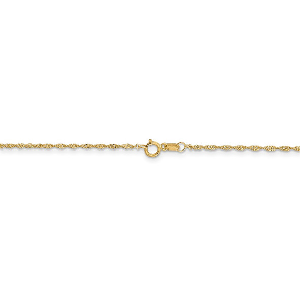 16" 14k Yellow Gold 1.10mm Singapore Chain Necklace