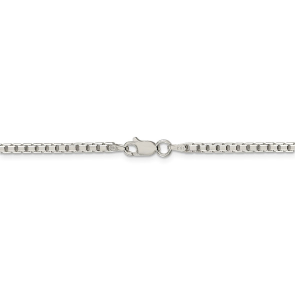 30" Sterling Silver 2.5mm 8 Sided Diamond-cut Box Chain Necklace