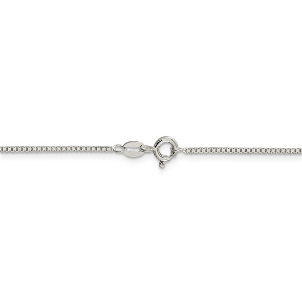 24" Rhodium-plated Sterling Silver 1.1mm Box Chain Necklace