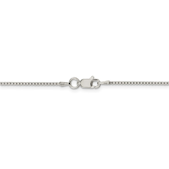 16" Rhodium-plated Sterling Silver 1.25mm Box Chain Necklace