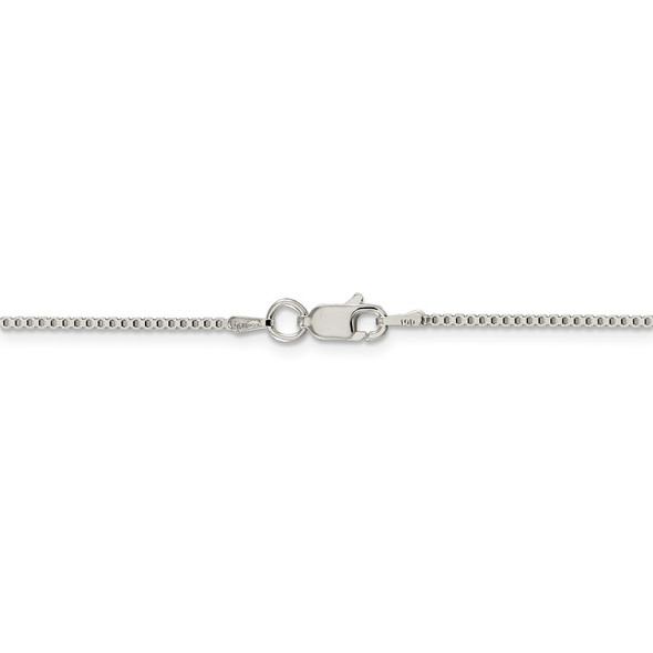 20" Rhodium-plated Sterling Silver 1.25mm Box Chain Necklace