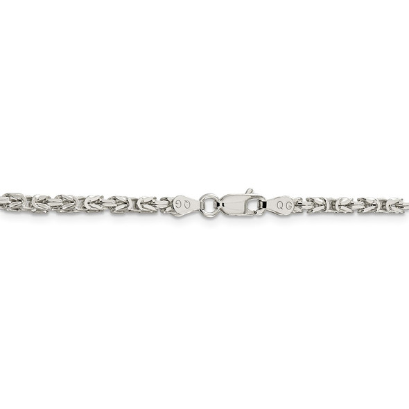 18" Sterling Silver 2.5mm Byzantine Chain Necklace