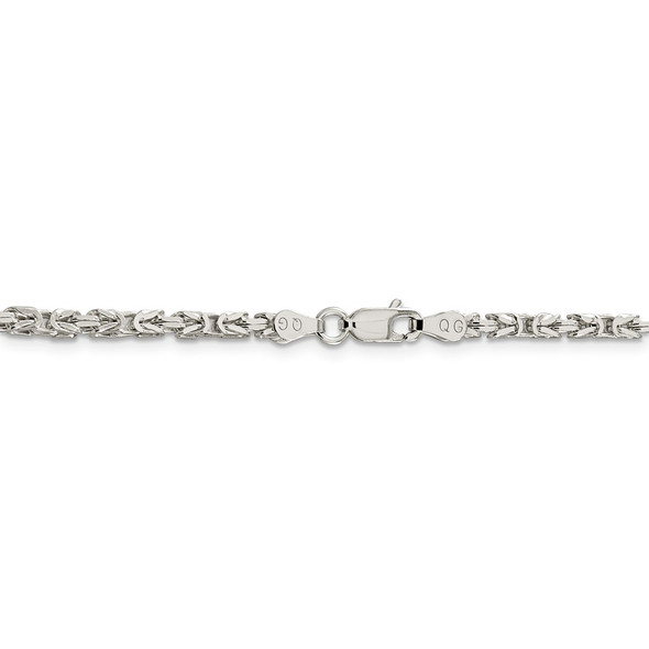 24" Sterling Silver 2.5mm Byzantine Chain Necklace