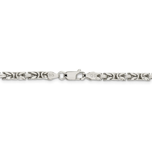 30" Sterling Silver 3.25mm Byzantine Chain Necklace