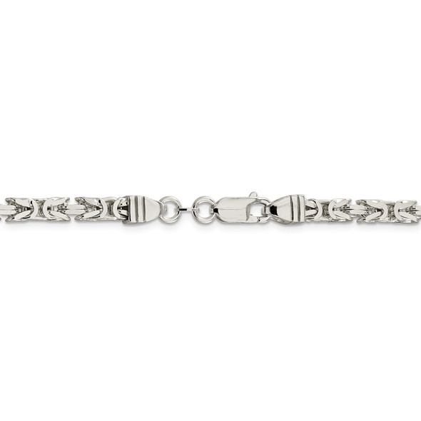 24" Sterling Silver 4.25mm Byzantine Chain Necklace