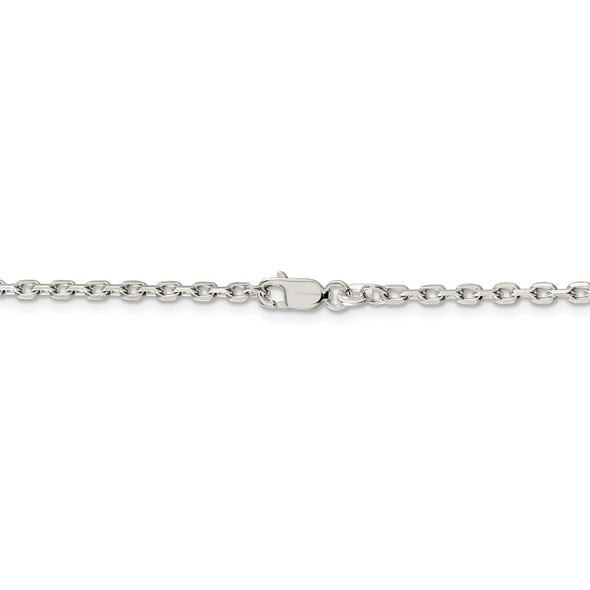 18" Sterling Silver 2.75mm Beveled Oval Cable Chain Necklace