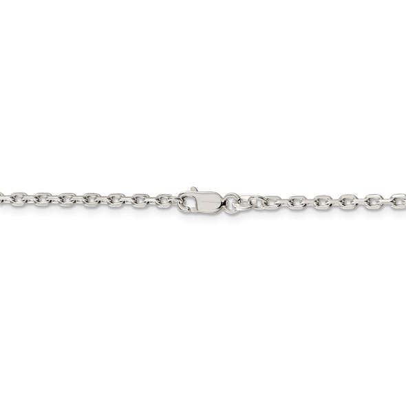 22" Sterling Silver 2.75mm Beveled Oval Cable Chain Necklace