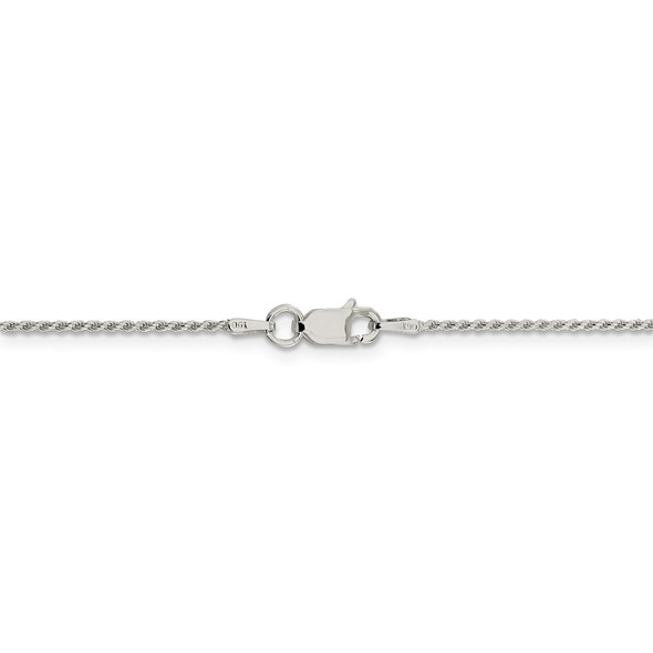 22" Sterling Silver 1.1mm Diamond-cut Rope Chain Necklace w/4in ext.