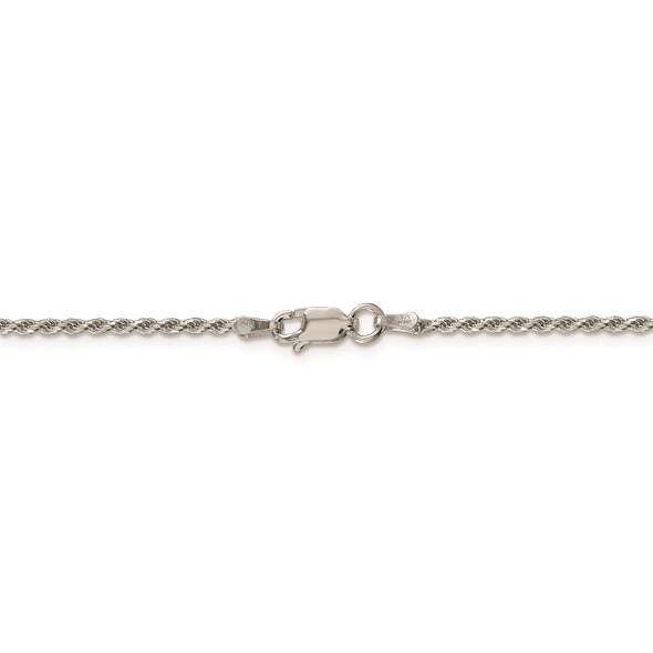 18" Sterling Silver 1.7mm Diamond-cut Rope Chain Necklace