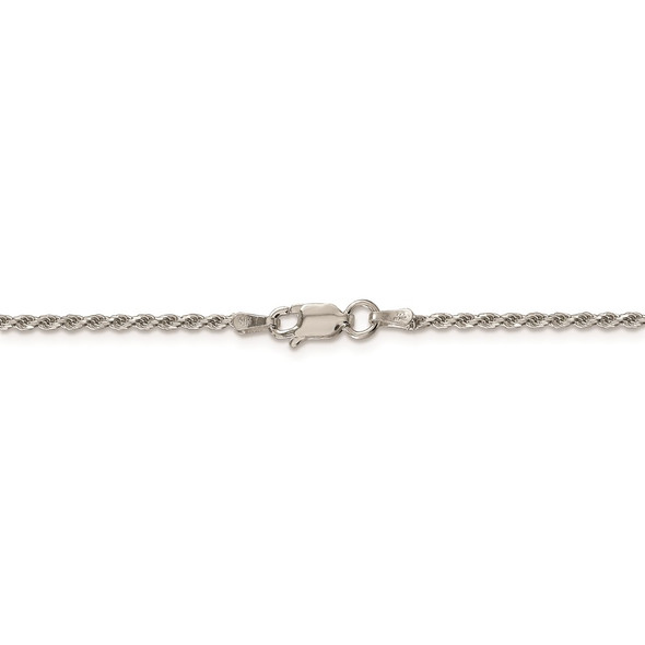 24" Sterling Silver 1.7mm Diamond-cut Rope Chain Necklace