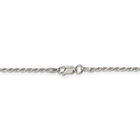 16" Sterling Silver 1.85mm Diamond-cut Rope Chain Necklace