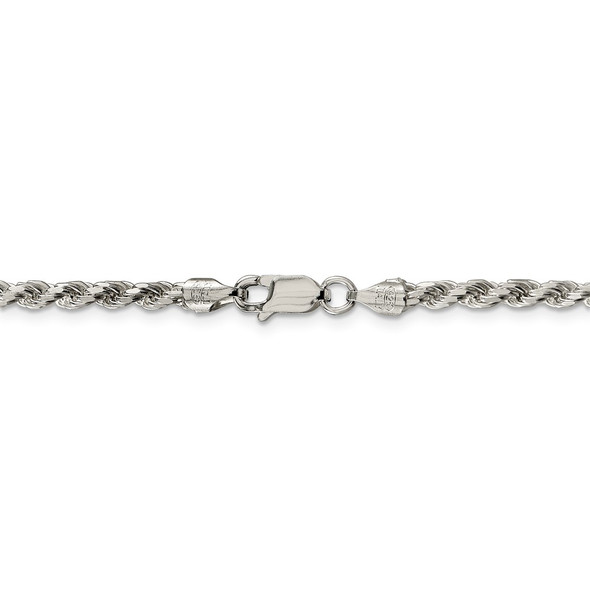 20" Sterling Silver 3mm Diamond-cut Rope Chain Necklace