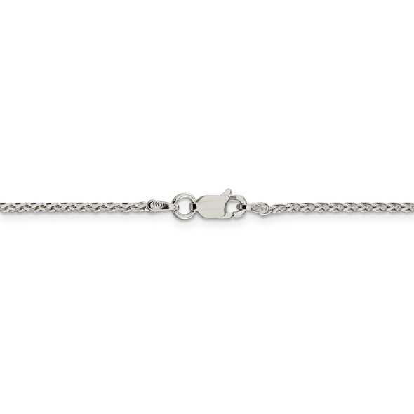 18" Sterling Silver 1.5mm Diamond-cut Spiga Chain Necklace