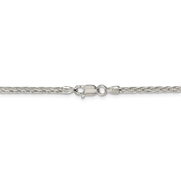 18" Sterling Silver 2.5mm Diamond-cut Spiga Chain Necklace