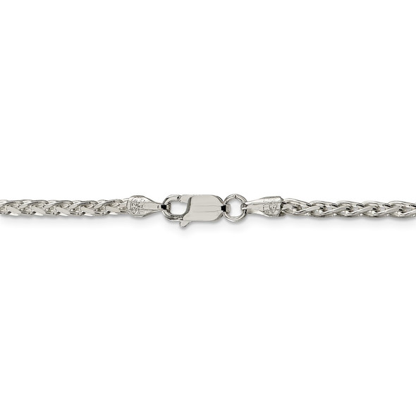 18" Sterling Silver 2.75mm Diamond-cut Spiga Chain Necklace