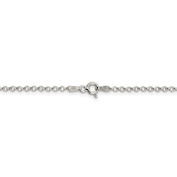 24" Sterling Silver 2mm Rolo Chain Necklace with Spring Ring Clasp