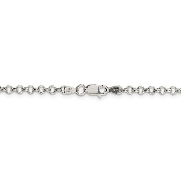 18" Sterling Silver 3mm Semi-solid Rolo Chain Necklace