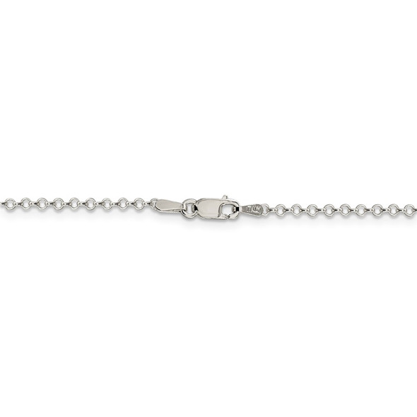 16" Sterling Silver 2mm Rolo Chain Necklace with Lobster Clasp