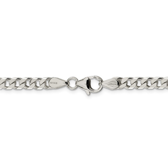 24" Sterling Silver Polished 5mm Curb Chain Necklace