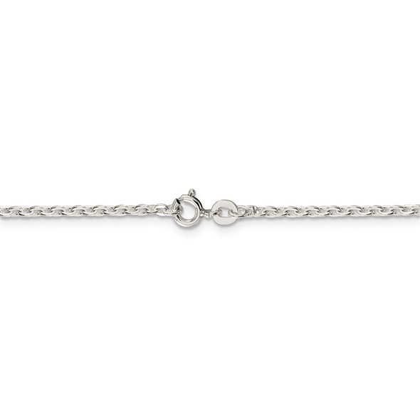 20" Sterling Silver 2mm Flat Link Cable Chain Necklace