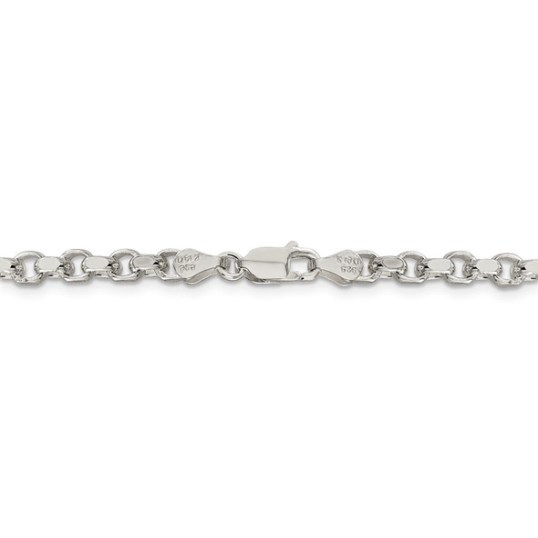 20" Sterling Silver 4mm Diamond-cut Rolo Chain Necklace