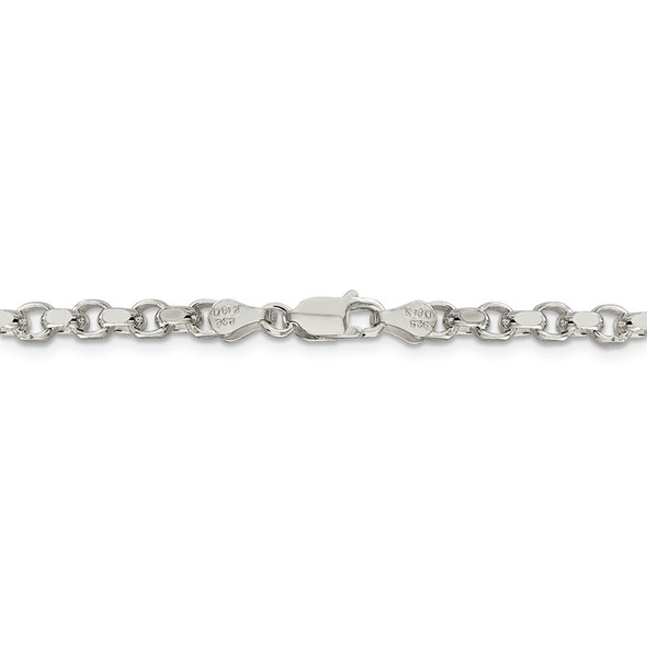 24" Sterling Silver 4mm Diamond-cut Rolo Chain Necklace