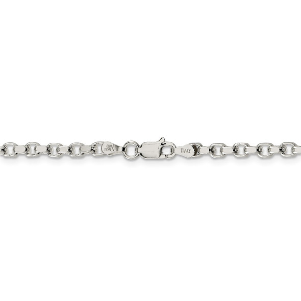 24" Sterling Silver 3.5mm Diamond-cut Rolo Chain Necklace