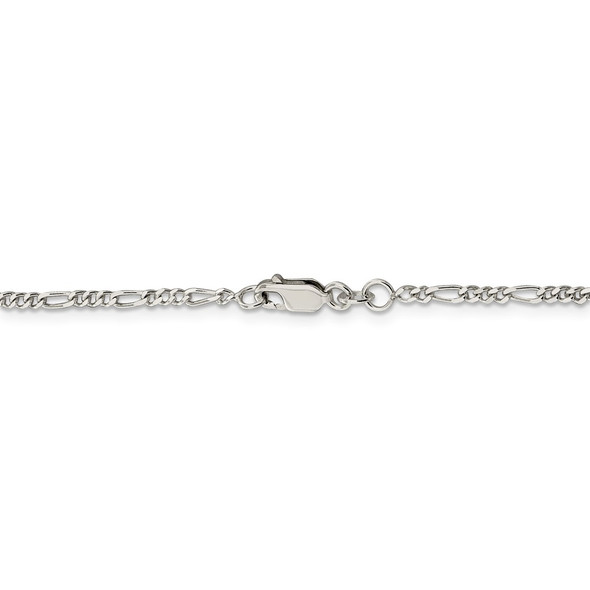 16" Rhodium-plated Sterling Silver 2.25mm Figaro Chain Necklace