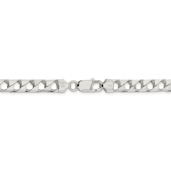 22" Sterling Silver 6.75mm Flat Open Curb Chain Necklace