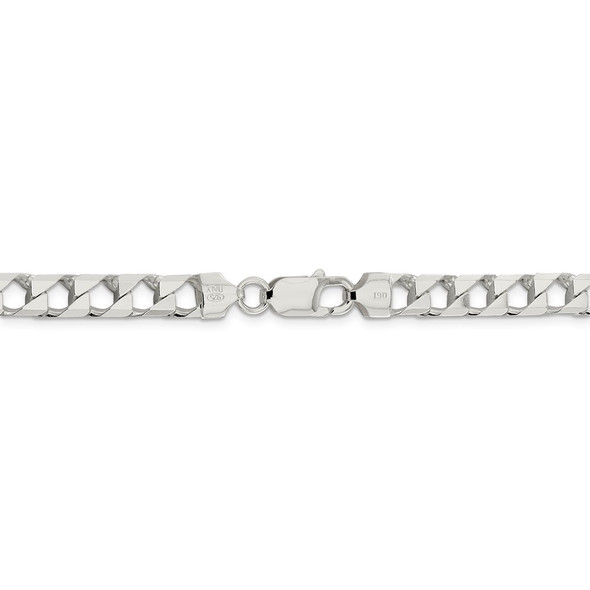 26" Sterling Silver 6.75mm Flat Open Curb Chain Necklace