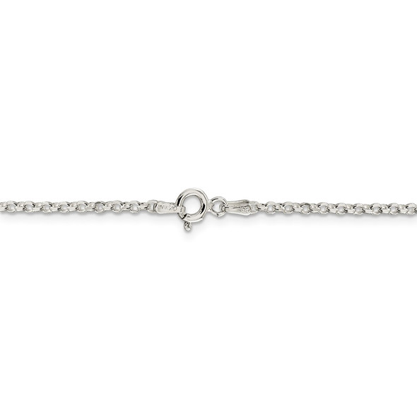 18" Sterling Silver 2mm Diamond-cut Cable Chain Necklace