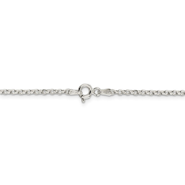 20" Sterling Silver 2mm Diamond-cut Cable Chain Necklace