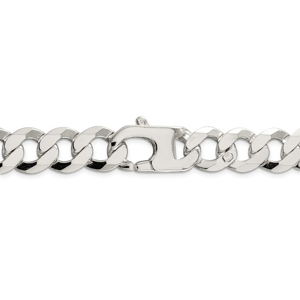 24" Sterling Silver 14mm Flat Curb Chain Necklace