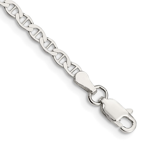 7" Sterling Silver 3.1mm Flat Anchor Chain Bracelet
