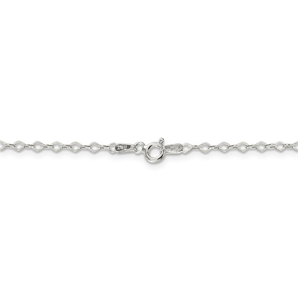 24" Sterling Silver 2.25mm Fancy Rolo Chain Necklace