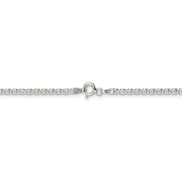 20" Sterling Silver 2mm Fancy Anchor Pendant Chain Necklace