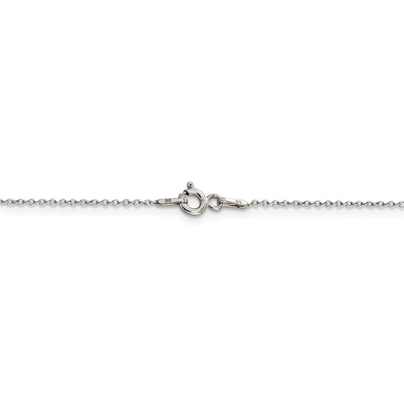 18" Sterling Silver 1mm Rhodium-plated Cable Chain Necklace